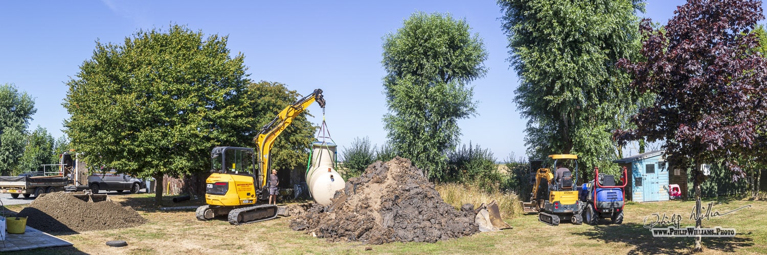 Lowering the Tank into the ground